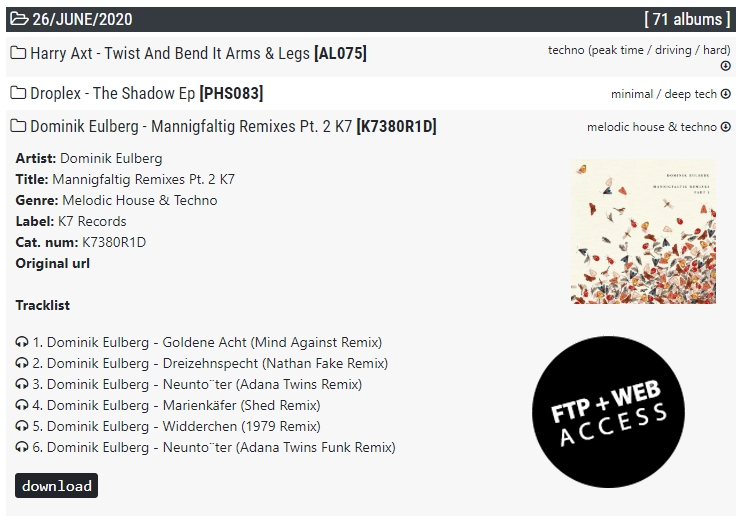 0DAY MUSIC FTP - Electronic music source
